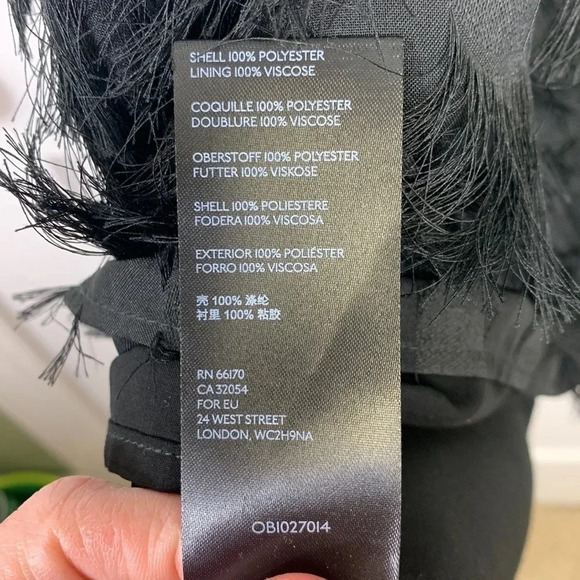 NWT By Anthropologie black Roxie polka dot textured fringe sleeveless dress sz 6 - Picture 10 of 11